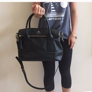 Kate Spade Cross Body Bag Black Pebbled Leather